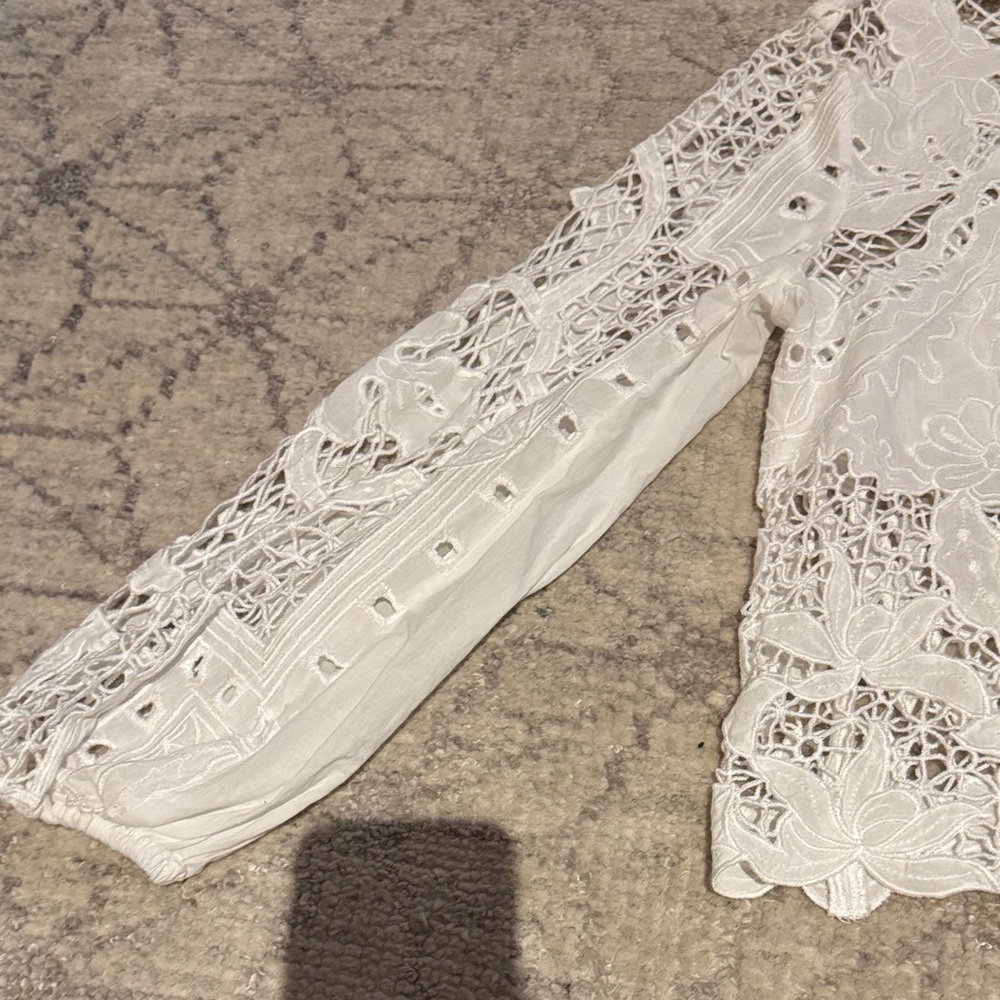 Zara White Lace Blouse - Picture 2 of 6